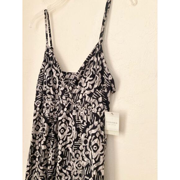 Sonoma Life + Style Women's Dress Size M Black Tan Sleeveless Tribal Print NWT - Picture 4 of 6